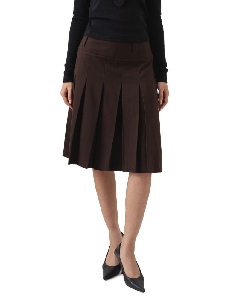  MIDI PLEAT SKIRT * choco 