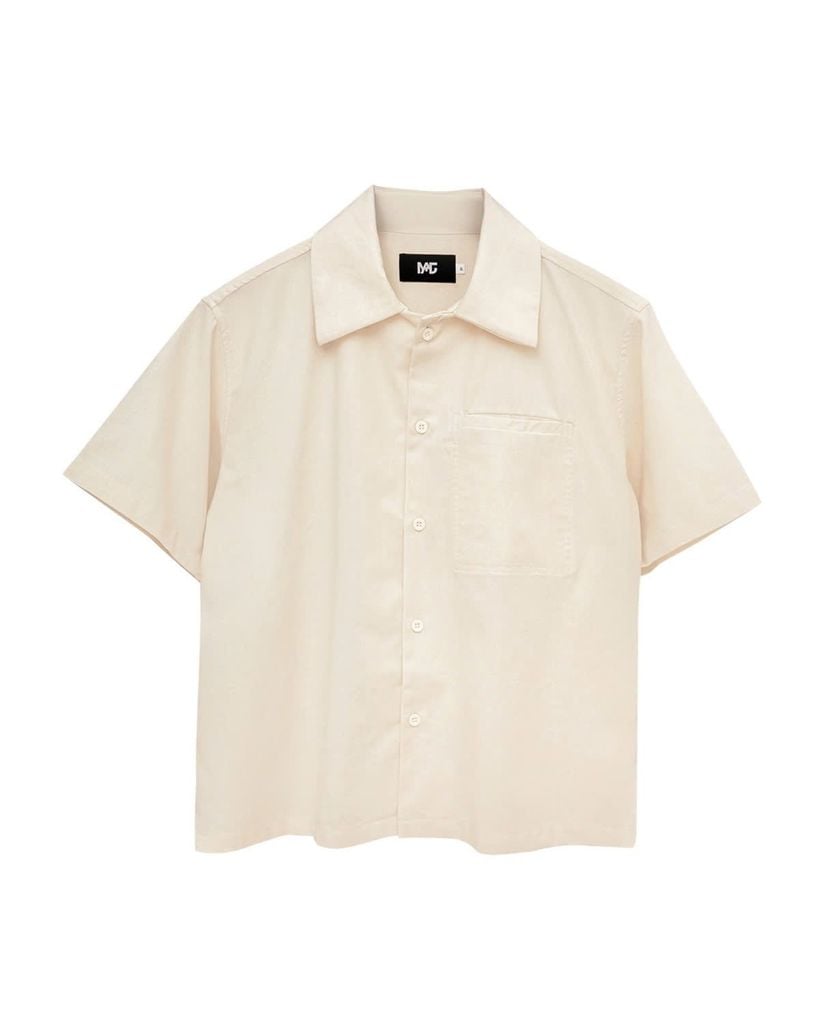  LINEN WELT POCKET SHIRT * cream 