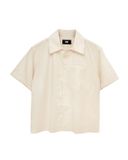  LINEN WELT POCKET SHIRT * cream 