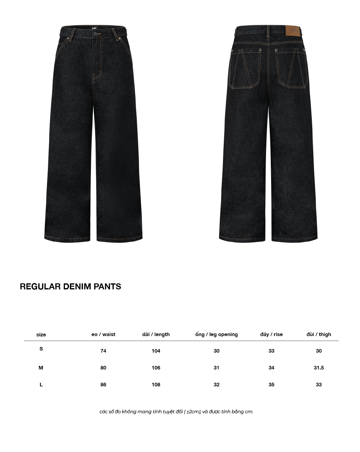  REGULAR DENIM PANTS * black 
