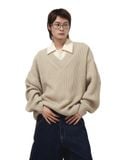  V KNIT SWEATER * cream 