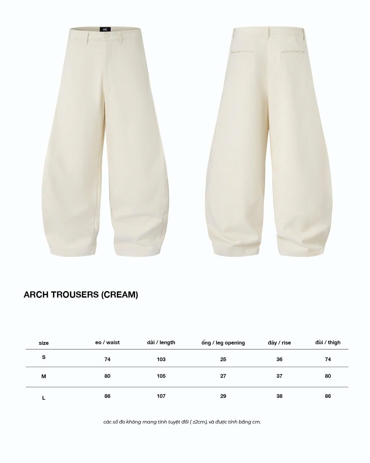  ARCH TROUSERS * cream 