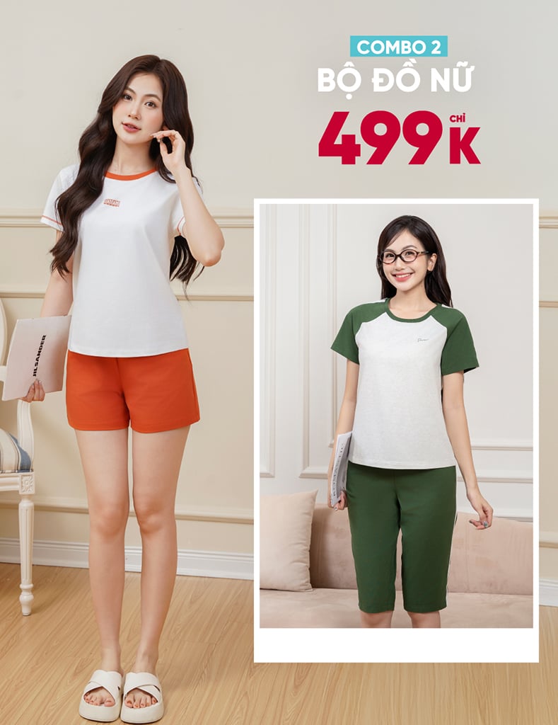 Chỉ 499K sở hữu ngay combo 2 bộ đồ hè nữ chất bao đẹp