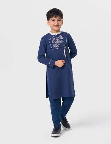 Áo dài bé trai thêu thân trước