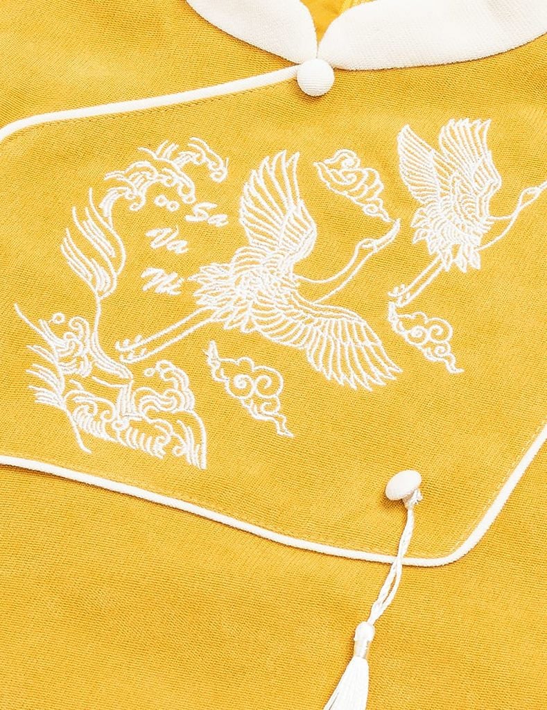 Áo dài bé trai thêu thân trước