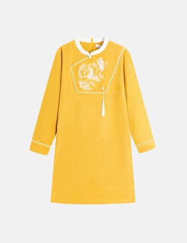 Áo dài bé trai thêu thân trước