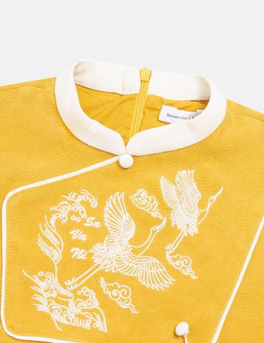 Áo dài bé trai thêu thân trước