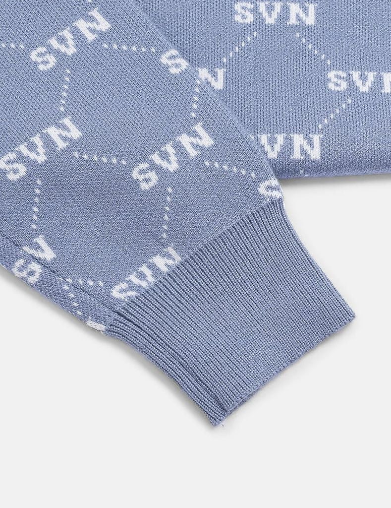 Áo len bé trai cổ tròn in tràn