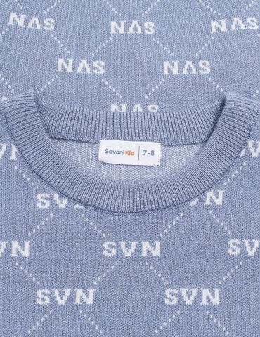 Áo len bé trai cổ tròn in tràn