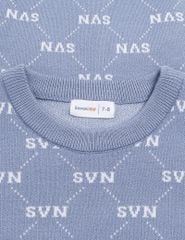 Áo len bé trai cổ tròn in tràn