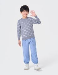 Áo len bé trai cổ tròn in tràn