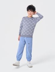 Áo len bé trai cổ tròn in tràn