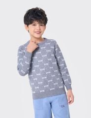 Áo len bé trai cổ tròn in tràn