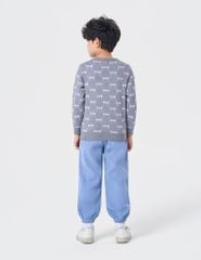 Áo len bé trai cổ tròn in tràn