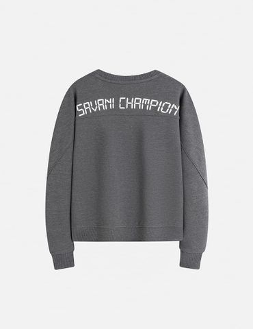 Áo nỉ cổ tròn bé trai hình in trước ngực