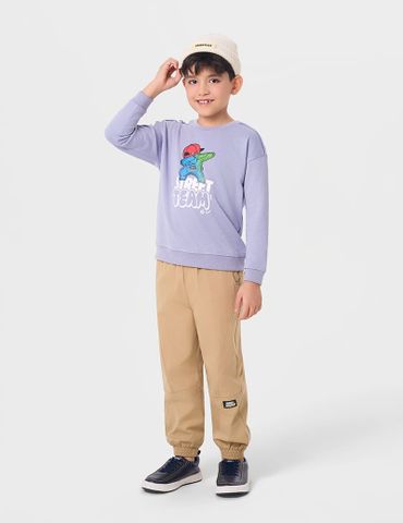 Quần khaki bé trai cạp chun bo gấu