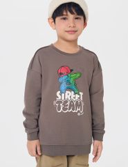 Áo nỉ cổ tròn bé trai hình in trước ngực