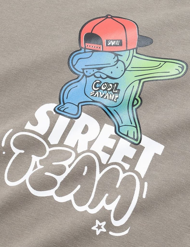 Áo nỉ cổ tròn bé trai hình in trước ngực