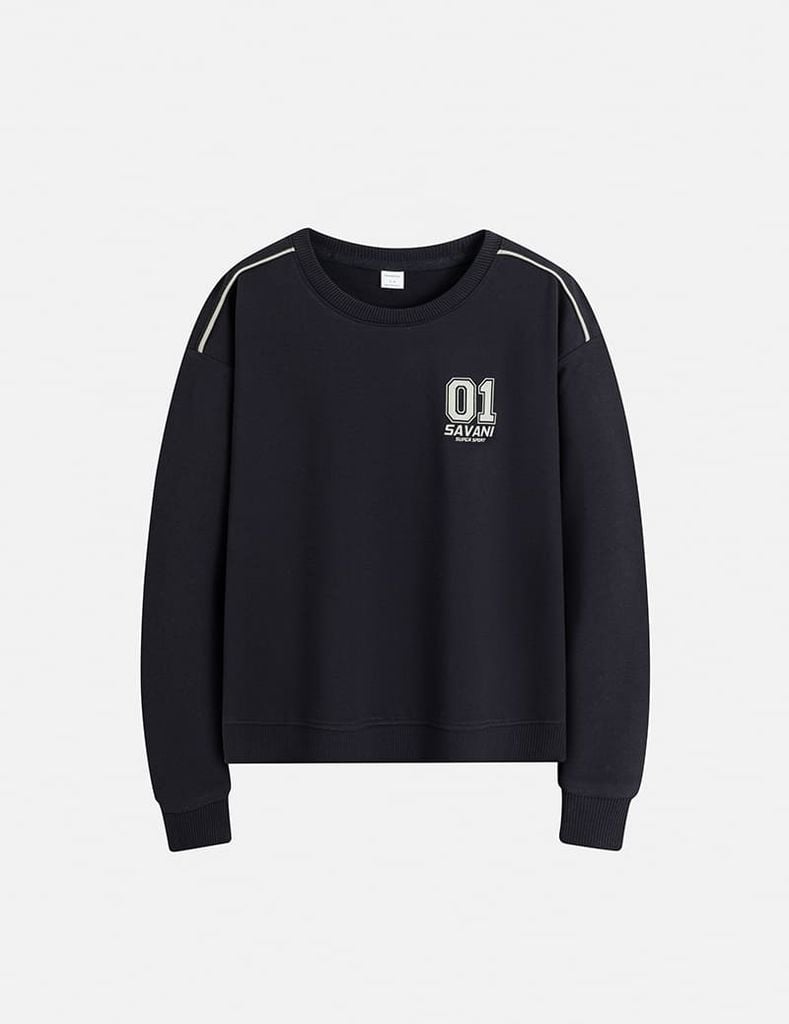 Áo nỉ cổ tròn bé trai