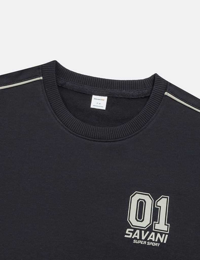 Áo nỉ cổ tròn bé trai