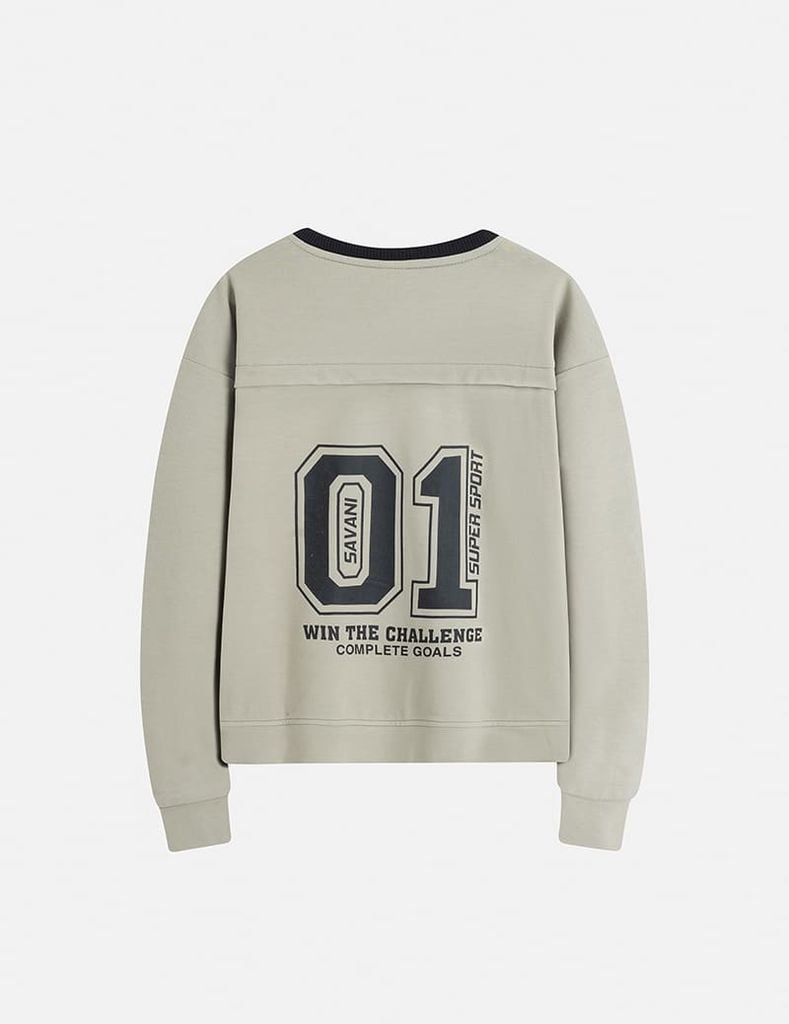 Áo nỉ cổ tròn bé trai