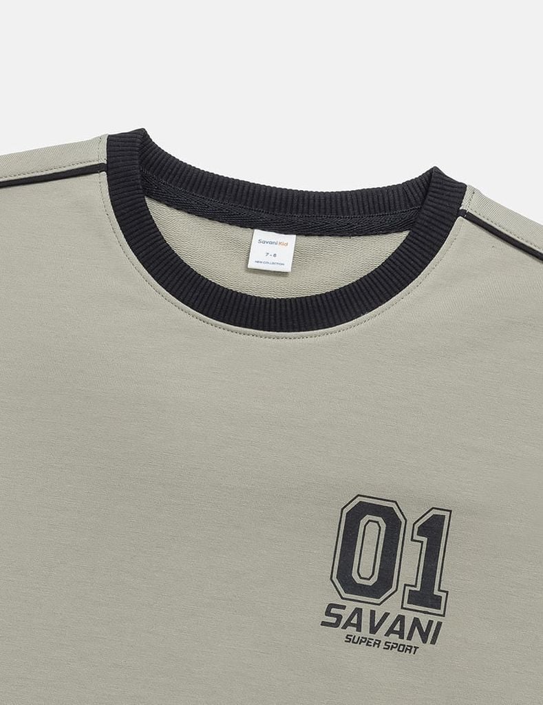 Áo nỉ cổ tròn bé trai