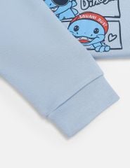Áo nỉ cổ tròn bé trai hình in trước ngực