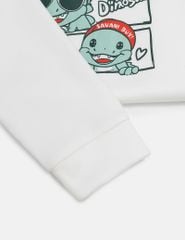 Áo nỉ cổ tròn bé trai hình in trước ngực