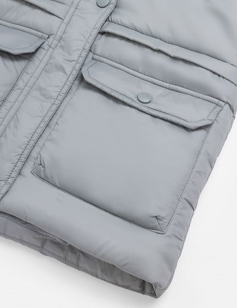 Áo phao chần bông bé trai hình in trước ngực