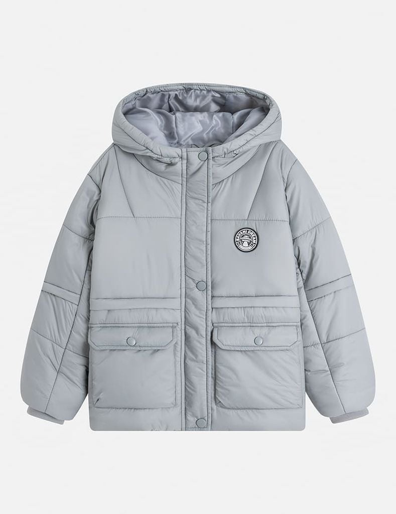 Áo phao chần bông bé trai hình in trước ngực