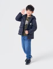 Áo phao chần bông bé trai hình in trước ngực