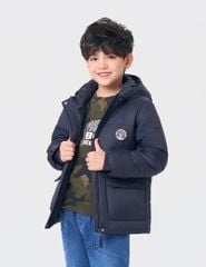 Áo phao chần bông bé trai hình in trước ngực