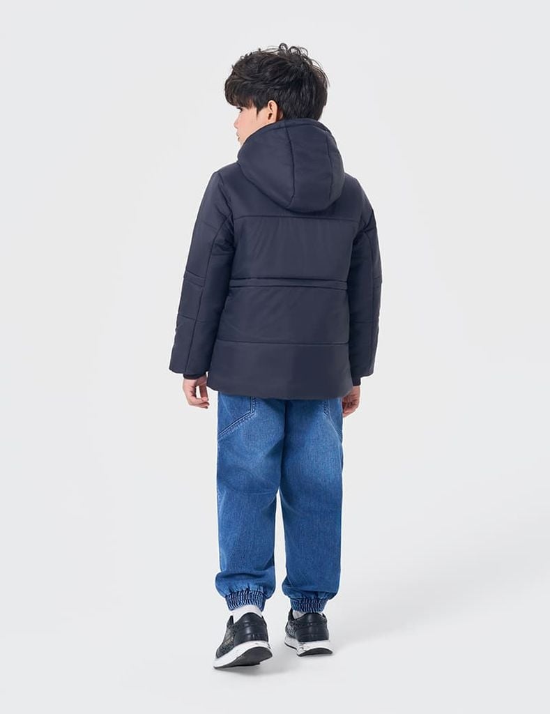 Áo phao chần bông bé trai hình in trước ngực