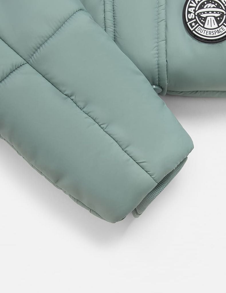 Áo phao chần bông bé trai hình in trước ngực