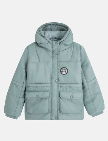 Áo phao chần bông bé trai hình in trước ngực