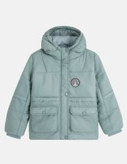 Áo phao chần bông bé trai hình in trước ngực