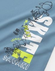 Bộ đồ cotton bé trai hình in trước ngực