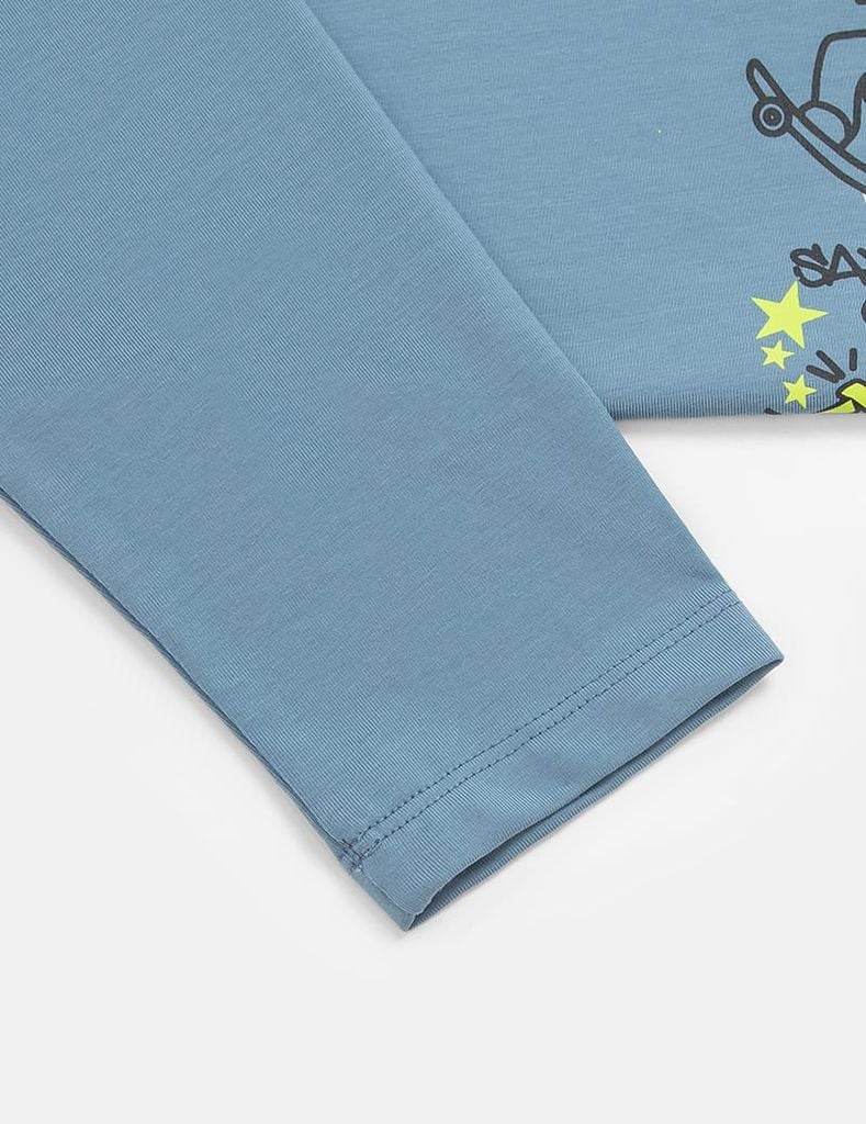 Bộ đồ cotton bé trai hình in trước ngực