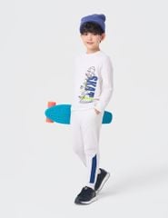 Bộ đồ cotton bé trai hình in trước ngực