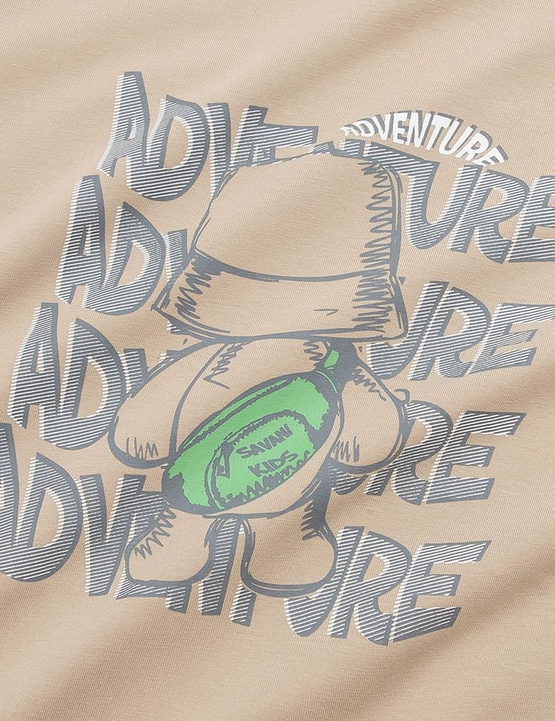 Bộ đồ cotton bé trai hình in trước ngực