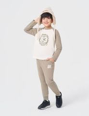 Bộ đồ cotton bé trai dài tay hình in trước ngực