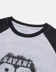 Bộ đồ cotton bé trai dài tay hình in trước ngực