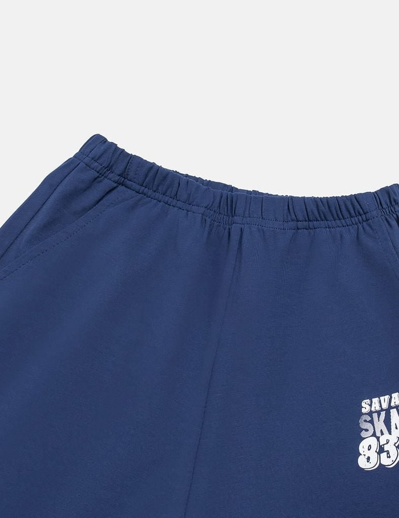 Bộ đồ cotton bé trai dài tay hình in trước ngực