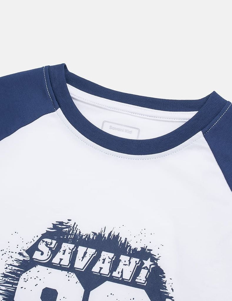 Bộ đồ cotton bé trai dài tay hình in trước ngực