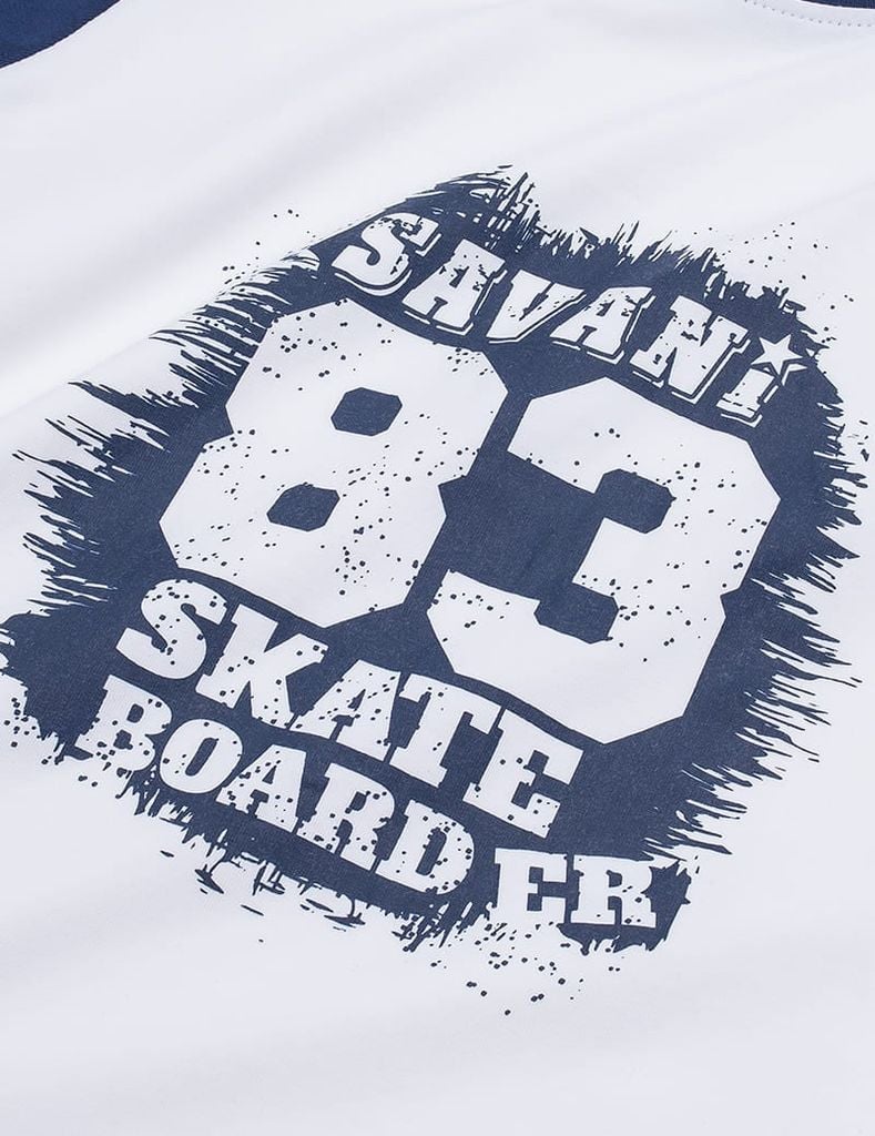 Bộ đồ cotton bé trai dài tay hình in trước ngực