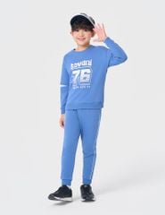 Bộ nỉ cổ tròn bé trai hình in trước ngực