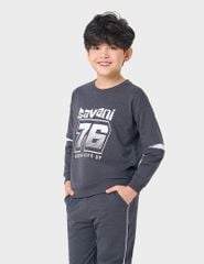 Bộ nỉ cổ tròn bé trai hình in trước ngực