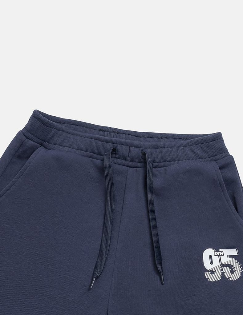 Bộ nỉ bé trai cổ tròn hình in trước ngực