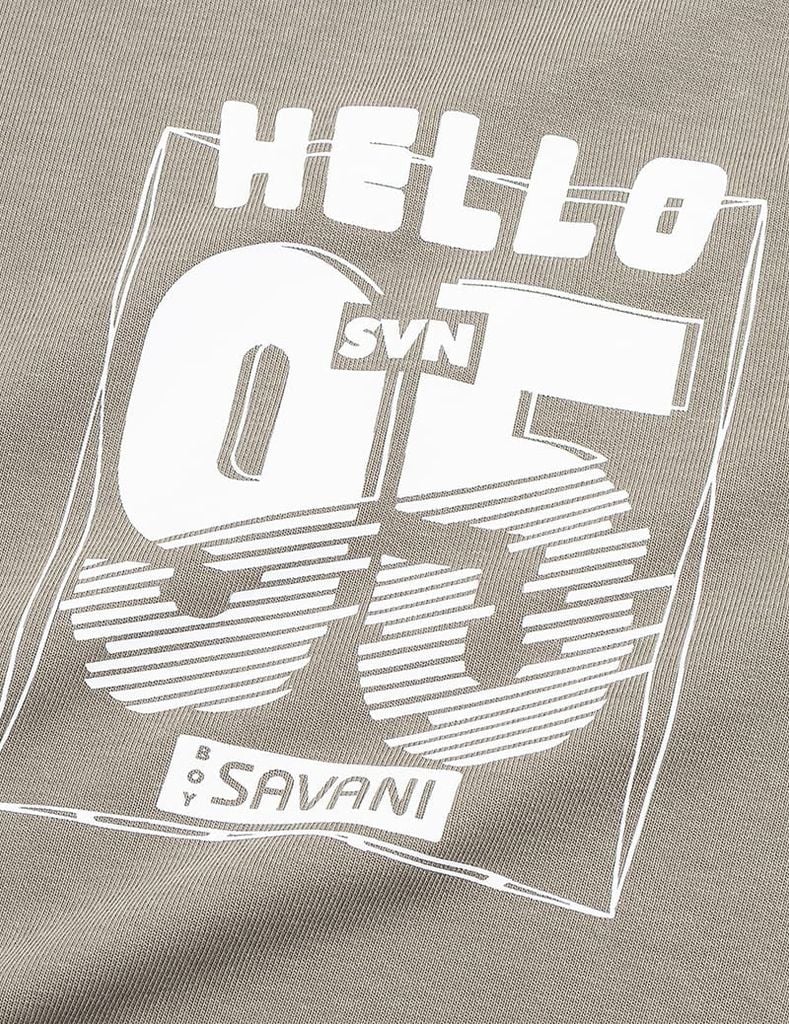 Bộ nỉ bé trai cổ tròn hình in trước ngực