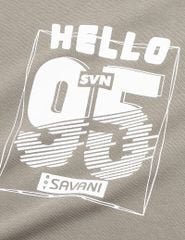 Bộ nỉ bé trai cổ tròn hình in trước ngực